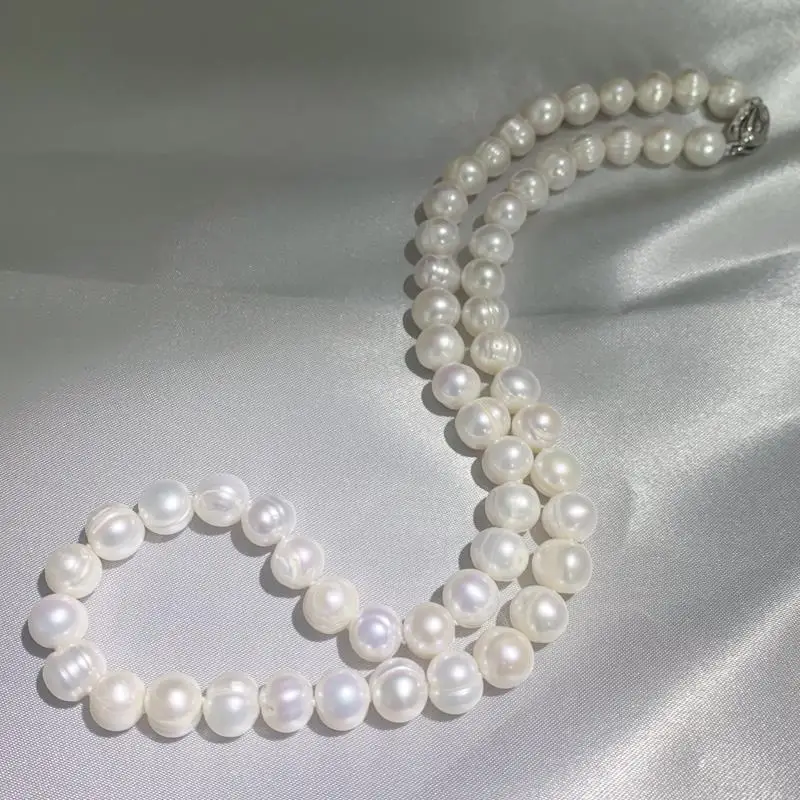 Pearl Trim Chain - Collana di perle naturali all’ingrosso, 8-9
