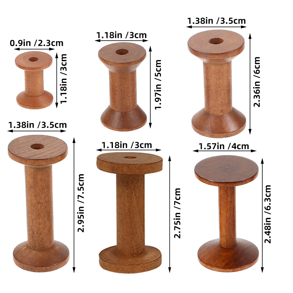 6 bobine in legno vintage, por - Embroidery Craft recensione e prezzo