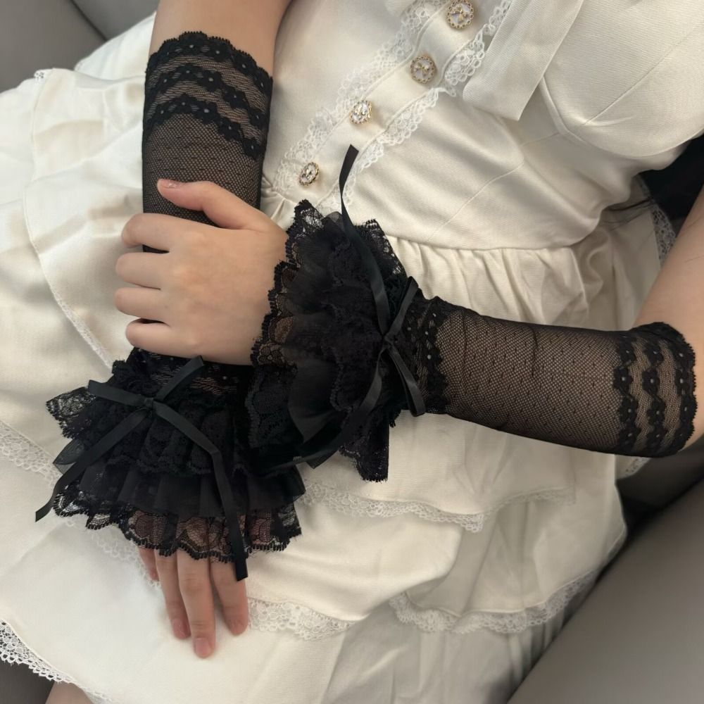 Guanti senza dita in pizzo tra - Elastic Lace Trim recensione e prezzo