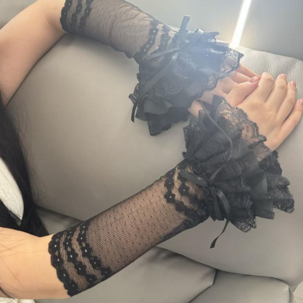 Guanti senza dita in pizzo tra - Elastic Lace Trim recensione e prezzo